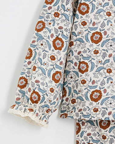 Pyjama deux pi&egrave;ces enfant Imprim&eacute; fleurs folk  Natalys