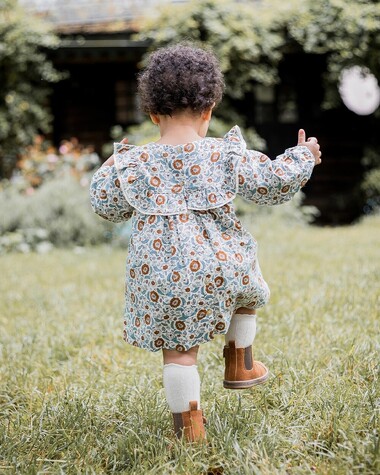 Robe manches longues imprim&eacute; Imprim&eacute; fleurs folk  Natalys