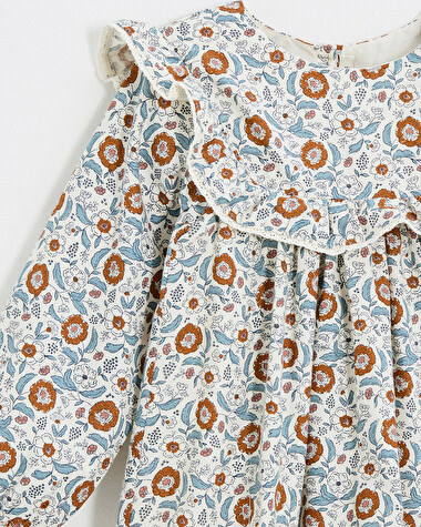 Robe manches longues imprim&eacute; Imprim&eacute; fleurs folk  Natalys