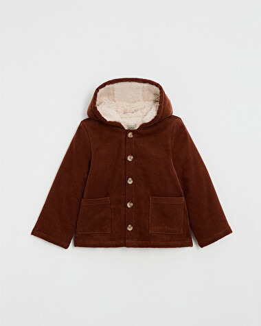 Manteau en velours c&ocirc;tel&eacute; Coloris brique  Natalys