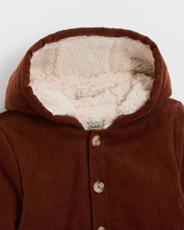 Manteau en velours c&ocirc;tel&eacute; Coloris brique  Natalys