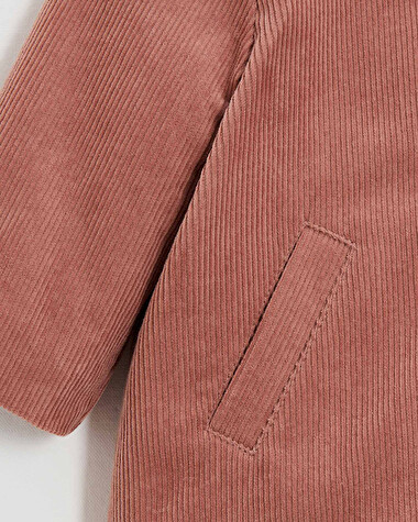 Manteau en velours c&ocirc;tel&eacute; Colors rose b&eacute;gonia  Natalys