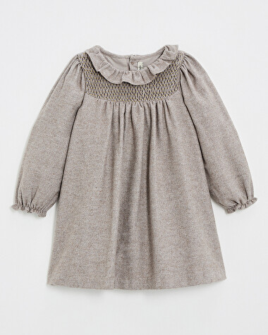 Robe manches longues flanelle Coloris beige  Natalys