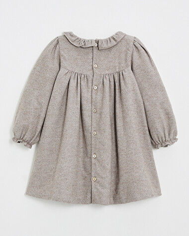 Robe manches longues flanelle Coloris beige  Natalys