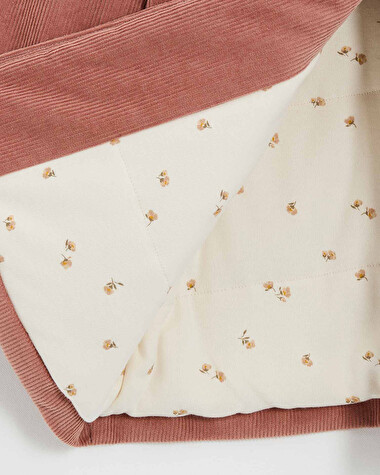 Manteau en velours c&ocirc;tel&eacute; Colors rose b&eacute;gonia  Natalys