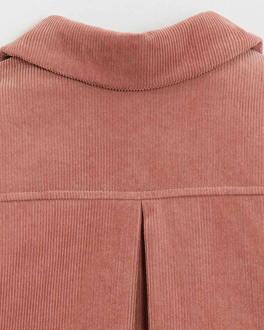 Manteau en velours c&ocirc;tel&eacute; Colors rose b&eacute;gonia  Natalys