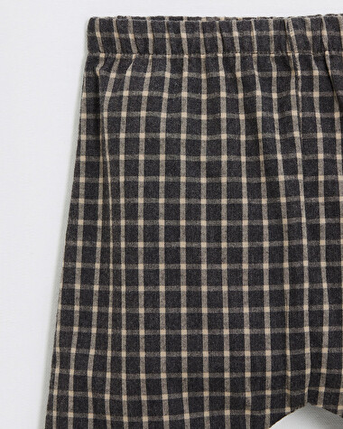 Pyjama deux pi&egrave;ces en flanelle Coloris gris anthracite chin&eacute;  Natalys