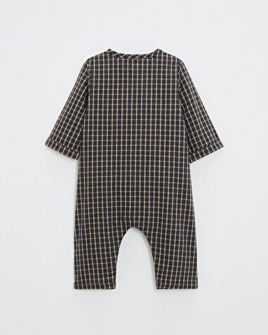 Pyjama une pi&egrave;ce en flanelle Coloris gris anthracite chin&eacute;  Natalys