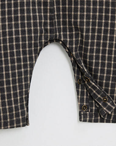 Pyjama une pi&egrave;ce en flanelle Coloris gris anthracite chin&eacute;  Natalys