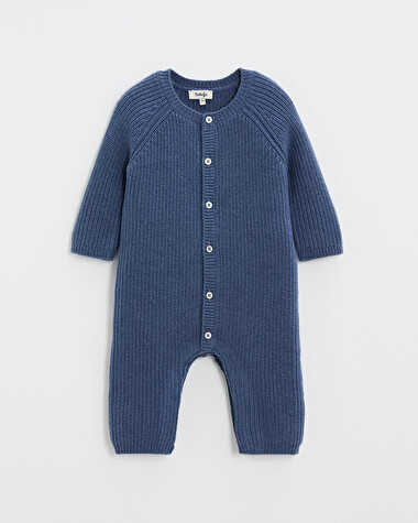 Combinaison longue sans pied en laine m&eacute;... Coloris Bleu  Natalys