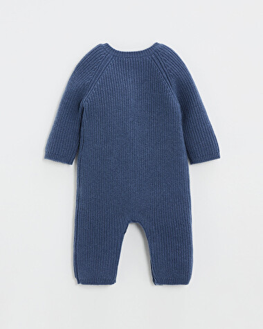 Combinaison longue sans pied en laine m&eacute;... Coloris Bleu  Natalys