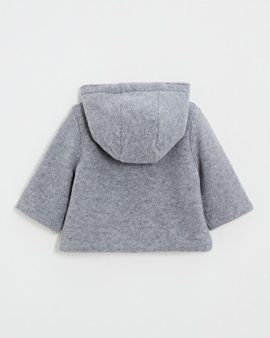 Veste &agrave; capuche en laine m&eacute;rinos Coloris Gris  Natalys