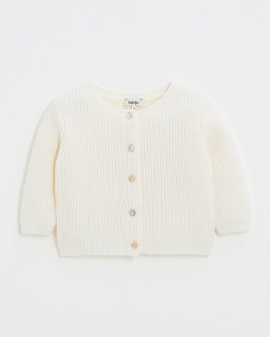 Gilet en laine m&eacute;rinos Coloris Ecru  Natalys