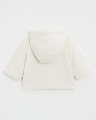 Veste &agrave; capuche en laine m&eacute;rinos Coloris Ecru  Natalys
