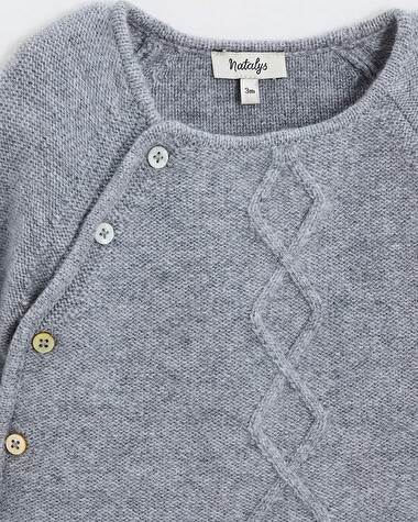 Ensemble en laine m&eacute;rinos Coloris Gris  Natalys