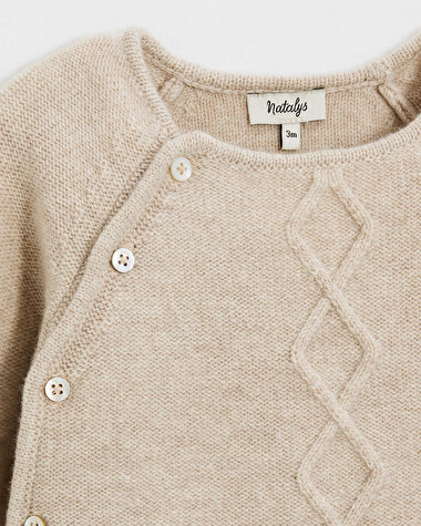 Ensemble en laine m&eacute;rinos Coloris Beige  Natalys