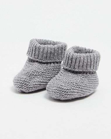 Chaussons en laine m&eacute;rinos Coloris Gris  Natalys