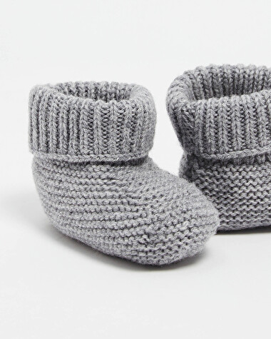 Chaussons en laine m&eacute;rinos Coloris Gris  Natalys