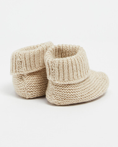 Chaussons en laine m&eacute;rinos Coloris Beige  Natalys