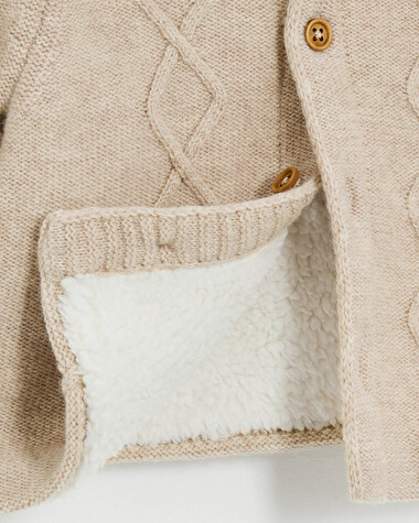 Veste &agrave; capuche en laine m&eacute;rinos Coloris Beige  Natalys