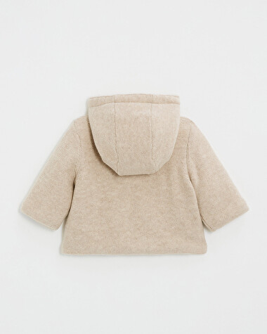 Veste &agrave; capuche en laine m&eacute;rinos Coloris Beige  Natalys