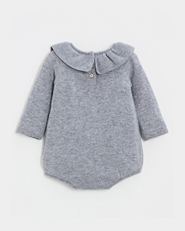 Barboteuse en laine m&eacute;rinos Coloris Gris  Natalys