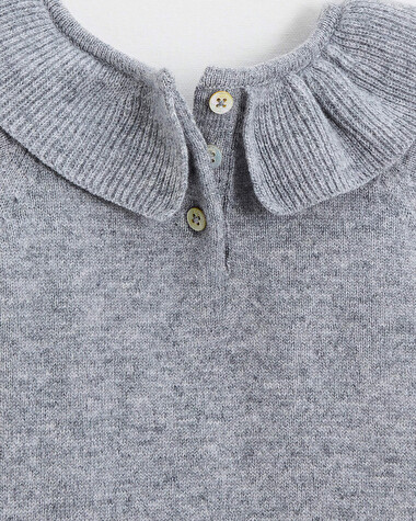 Barboteuse en laine m&eacute;rinos Coloris Gris  Natalys