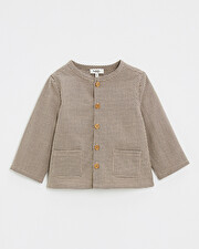 Chemise en vichy Coloris gris anthracite chin&eacute;/beige  Natalys