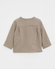 Chemise en vichy Coloris gris anthracite chin&eacute;/beige  Natalys