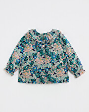 Blouse en popeline imprim&eacute; Imprim&eacute; grosses fleurs  Natalys