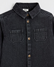 Chemise en denim Coloris gris anthracite  Natalys