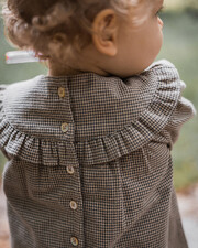 Blouse en vichy Coloris gris anthracite chin&eacute;/beige  Natalys