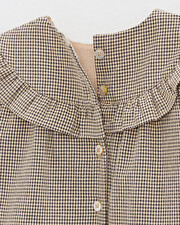 Blouse en vichy Coloris gris anthracite chin&eacute;/beige  Natalys