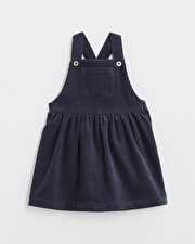 Robe salopette en velours Coloris bleu nocturne  Natalys