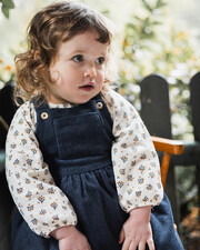 Robe salopette en velours Coloris bleu nocturne  Natalys