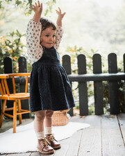 Robe salopette en velours Coloris bleu nocturne  Natalys