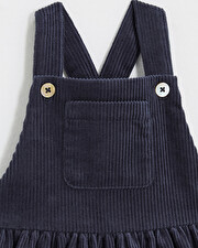 Robe salopette en velours Coloris bleu nocturne  Natalys