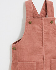 Robe salopette en velours Colors rose b&eacute;gonia  Natalys