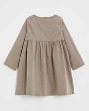 Robe manches longues en vichy Coloris gris anthracite chiné/beige Natalys