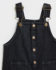 Salopette longue en denim Coloris gris anthracite  Natalys