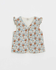 Gilet sans manche imprimé Imprimé fleurs folk Natalys