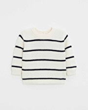 Pull en tricot ray&eacute; Coloris &eacute;cru  Natalys