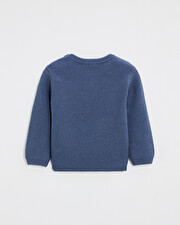 Pull en tricot fantaisie Coloris bleu nocturne Natalys