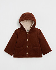 Manteau en velours c&ocirc;tel&eacute; Coloris brique  Natalys