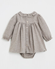 Robe manches longues flanelle Coloris beige  Natalys