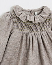 Robe manches longues flanelle Coloris beige  Natalys