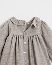 Robe manches longues flanelle Coloris beige  Natalys