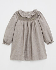 Robe manches longues flanelle Coloris beige  Natalys