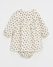 Robe manches longues velours Imprim&eacute; boutons d'or  Natalys