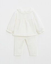 Pyjama deux pi&egrave;ces en velours smock&eacute; Coloris &eacute;cru  Natalys